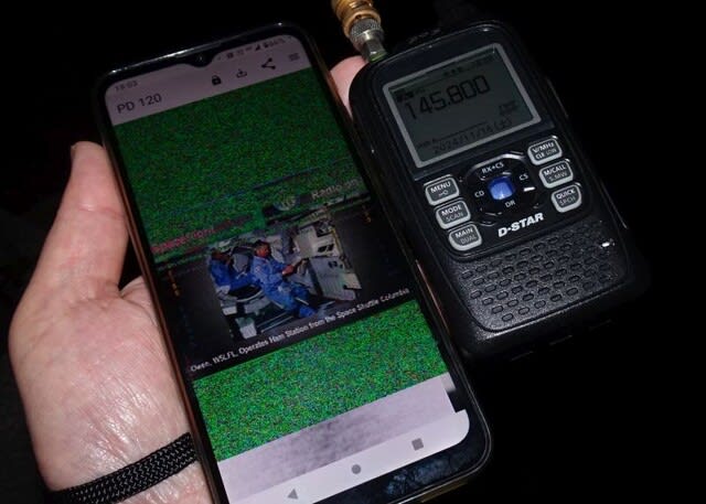 スマホとハンディ機でISSのSSTVを受信 - ＜＜梅＞＞備忘録