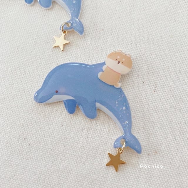 イルカブローチ - ぽちこの工作日記