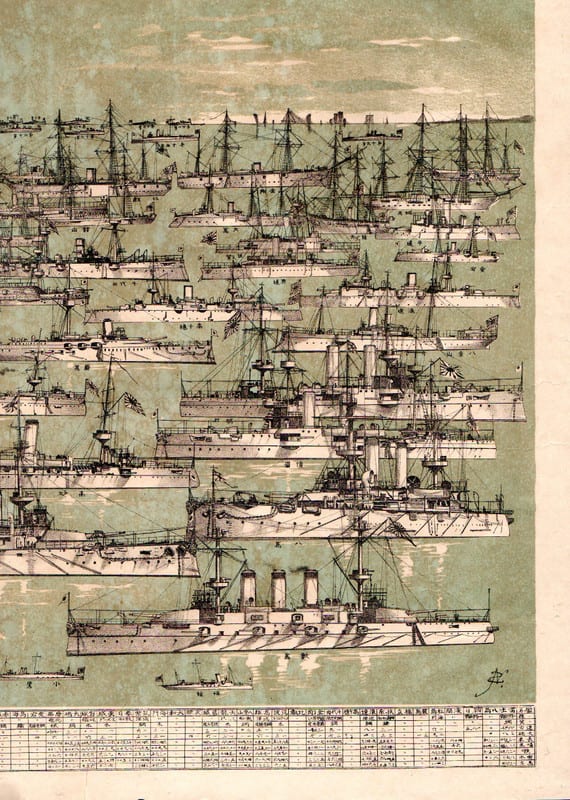 H－121 大日本大帝国軍艦一覧全圖 明治31年 - 新日本古地図学会