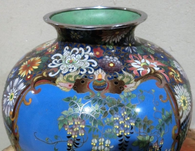 安藤七宝焼 花鳥文花瓶 - 夜噺骨董談義