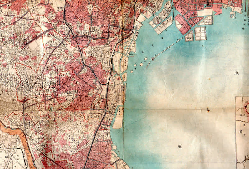 1－20 帝都近傍図 戦災焼失区域表示 昭和20年12月 - 新日本古