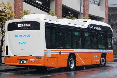 東武バスセントラルの新車 いすゞエルガEV 6181号車