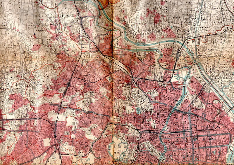 1－20 帝都近傍図 戦災焼失区域表示 昭和20年12月 - 新日本古