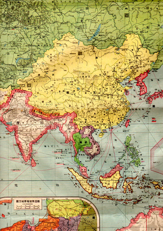 H－182 平和記念改造世界地圖 大正8年 大阪毎日新聞 - 新日本古地図学会