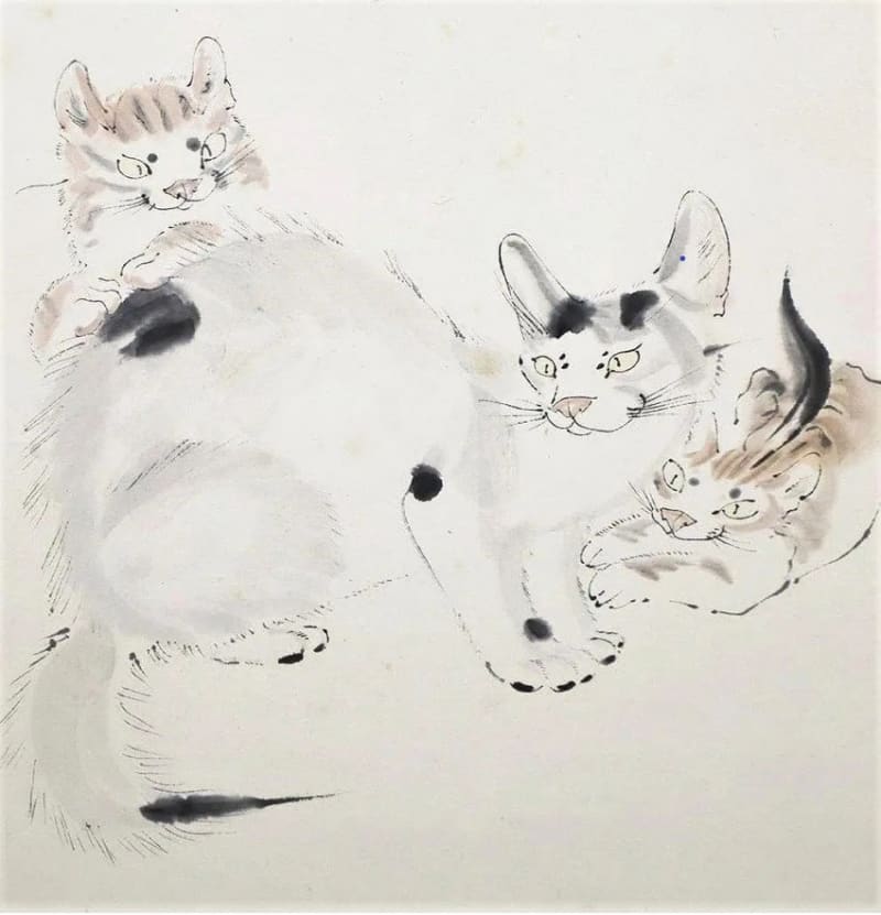疑わしき作品ですが好きな作品 猫 その2 伝藤田嗣治筆 - 夜噺 疑わしき作品ですが好きな作品 猫 その2 伝藤田嗣治筆 - 夜噺
