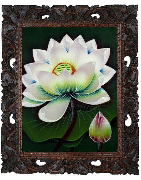 「高評価！」注目のレビュ バリ絵画 蓮の花の絵が入荷しました！！ - リゾートインテリア 絵画