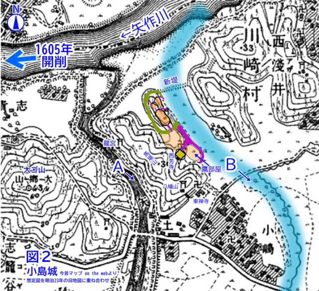 小島城 三河 消滅した城郭遺構を絵図から想定復原すると意外に 小島城 三河 消滅した城郭遺構を絵図から想定復原すると意外に