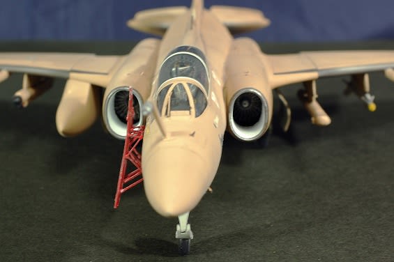 An Airfix Buccaneer S Mk.2B model in 1/48 scale