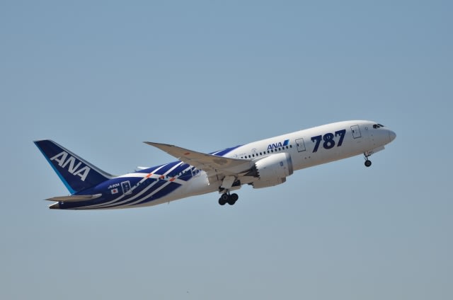 今日ももと暫定国内線仕様機のANA787 (成田空港 3月15日 今日ももと暫定国内線仕様機のANA787 (成田空港 3月15日