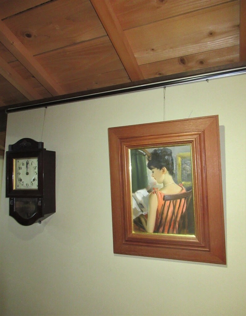早逝の画家 本を読む女性 泉治彦画 - 夜噺骨董談義