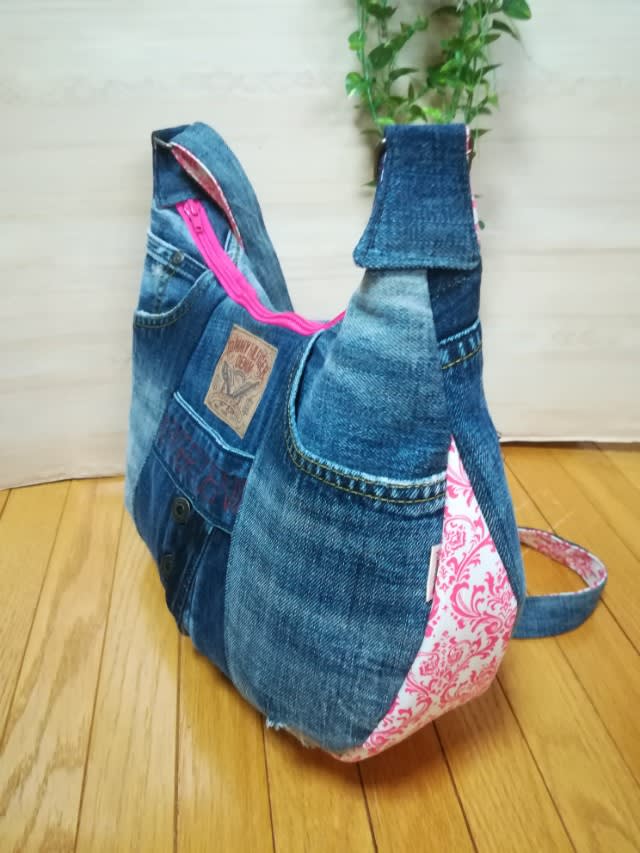 デニムリメイクバックS おにぎりとだるまさん 梳かし