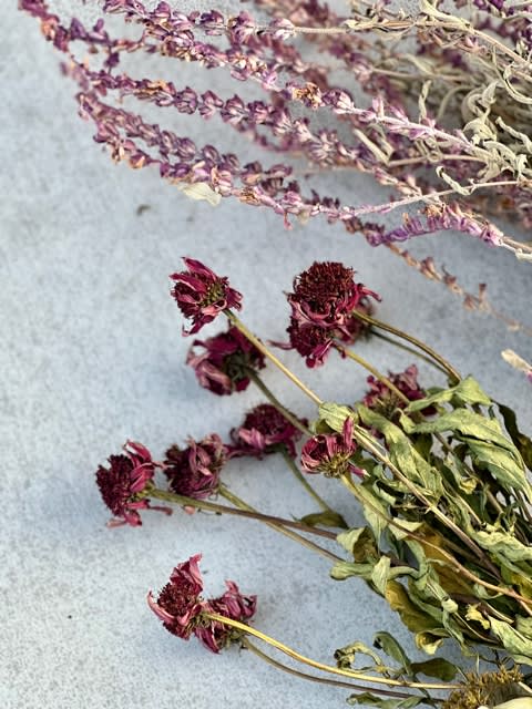 ドライフラワーで花束を…また悪化 湿布を顎に貼って寝る - 雑木と