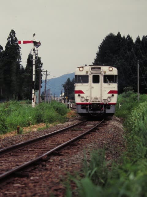 小坂鉄道キハ2100形 タシカニト タブレット 腕木 1994-07-31