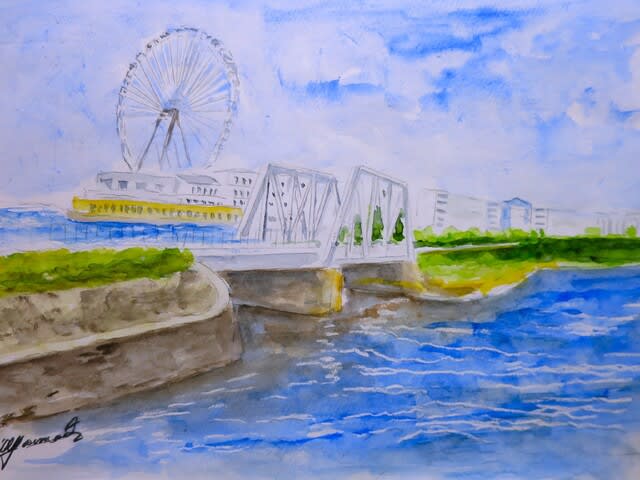 水彩画(みなとみらい21地区)