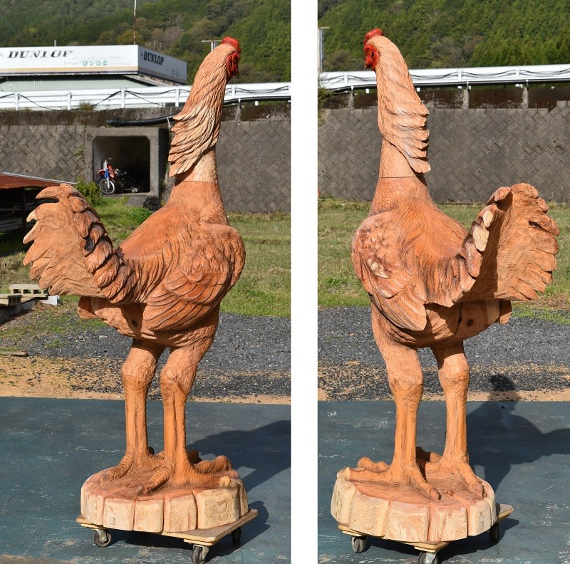 ダチョウサイズの軍鶏 - CHAINSAW ART JAPAN・ケイジの仕事記録