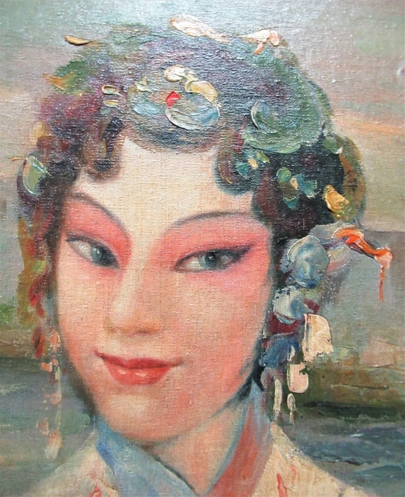 氏素性の解らぬ作品(悪しき贋作) 旗袍の姑娘 伝梅原龍三郎画 氏素性の解らぬ作品(悪しき贋作) 旗袍の姑娘 伝梅原龍三郎画
