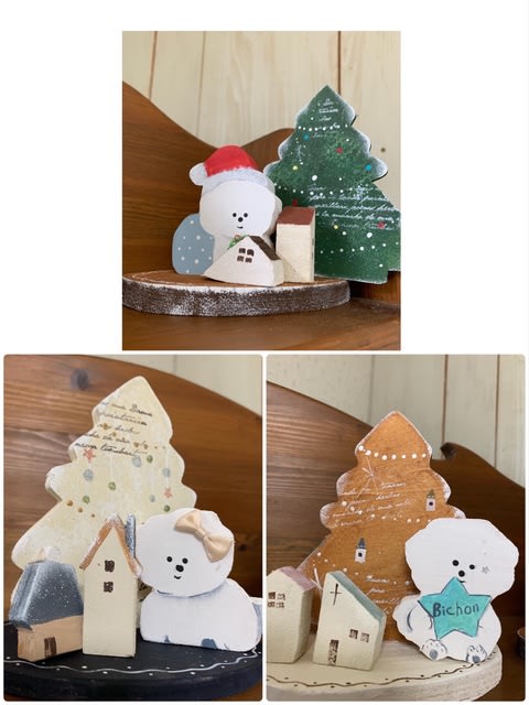 ⑤【雪だるまfamily】クリスマス 辛 シーグラスアート