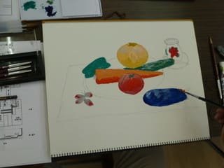 野菜と果物の水彩静物画 1_65f37257ac2484757fdd61041a40