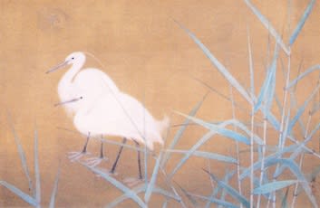 速水御舟筆　白鷺紫閃　石版画軸装　昭和9年制作作品　昭和63年発行　NO61 速水御舟筆白鷺紫閃石版画軸装昭和9年制作作品昭和63年発行NO61