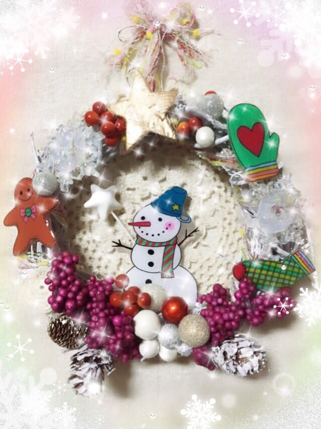 クリスマスリース完成ーー - Kun-chaの手作りな毎日 クリスマスリース完成ーー - Kun-chaの手作りな毎日