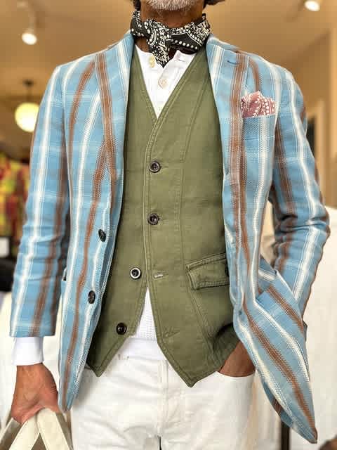 CHESAPEAKE’S コットンリネンSaint Michel Vest 1901-FV24-3.jpg