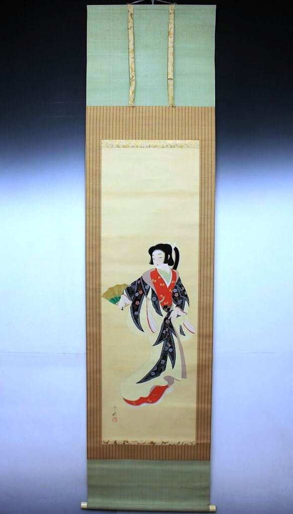 舞美人図 山田秋畝筆 - 夜噺骨董談義 舞美人図 山田秋畝筆 - 夜噺骨董談義