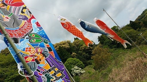 真力の武者のぼりと鯉のぼり - しょおとみつおとまお