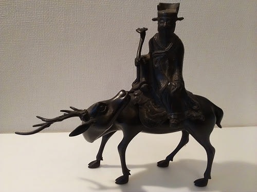 金工9 古銅寿老人鹿のったり香炉 - 遅生の故玩館ブログ