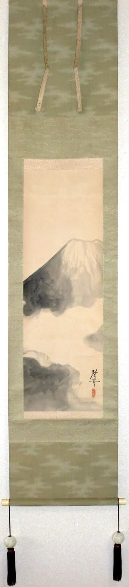 【メール便送料無料対応可】 贋作考 夜噺骨董談義 - 寺崎廣業筆 その2 富士図 絵画
