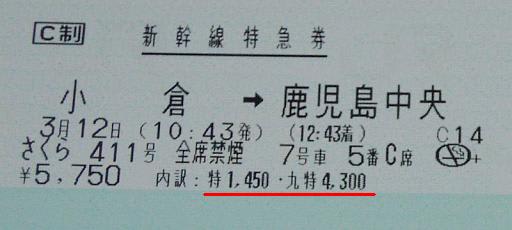 新幹線チケット（東京〜鹿児島中央）大人1+子ども1
