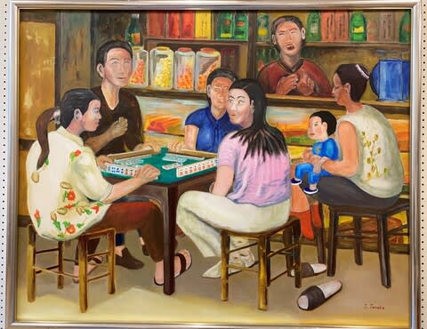 有名な高級ブランド 初めての大作・油彩画 「絵画教室」 で挑戦・奮闘中です 絵画