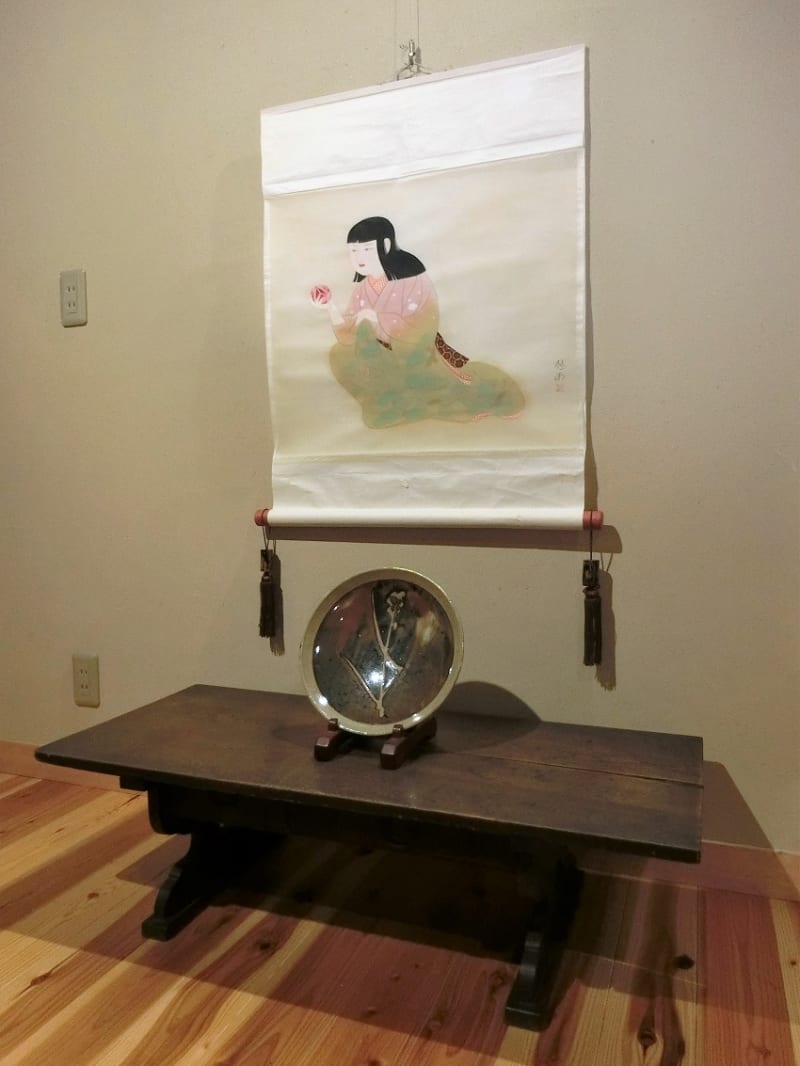 柿釉抜繪皿 浜田庄司作 その43 - 夜噺骨董談義 柿釉抜繪皿 浜田庄司作 その43 - 夜噺骨董談義