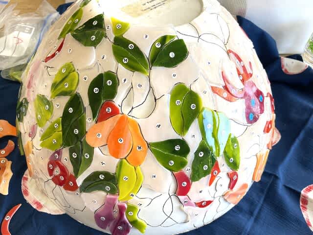 16インチ フクシア 耐熱モールド ステンドグラス 型紙付き