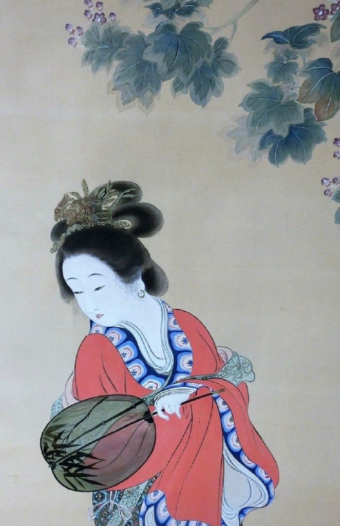 唐美人図 寺崎廣業筆 明治20年(1887年) - 夜噺骨董談義 唐美人図 寺崎廣業筆 明治20年(1887年) - 夜噺骨董談義