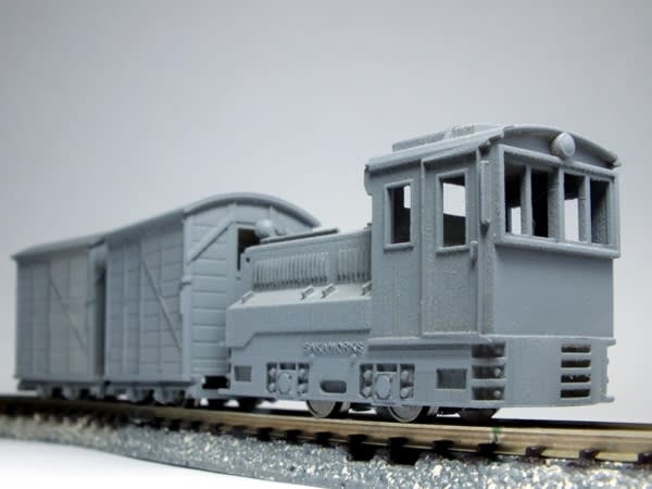 3Dプリントモデル HOナロー9mm版 神岡の酒井DLと貨車