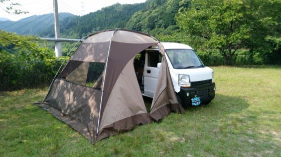 ソロキャン 車中泊 セット＋2 車中泊キャンプしてそのまま職場へ！自宅よりも快適な軽バンで車