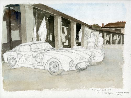 シューマッハ Long-awaited Victory  Ferrari 水彩画 KOOLART】F1 フェラーリ・シューマッハのイラスト ビクトリー