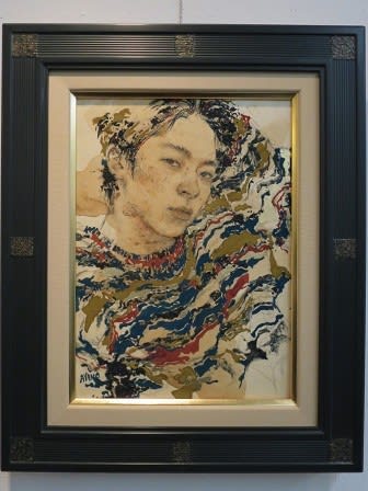 柴田一雄 田子ノ浦 富士 絵画 額装 額 額縁 日本画 アート ガラス付