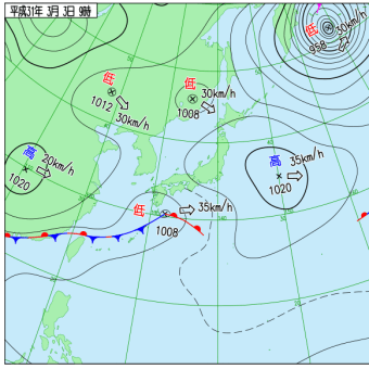 ひな祭り　南岸低気圧