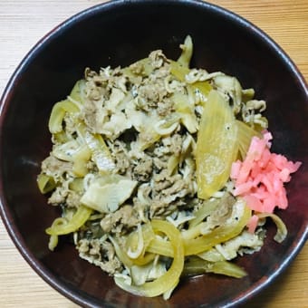 ほったらかしの牛丼作り