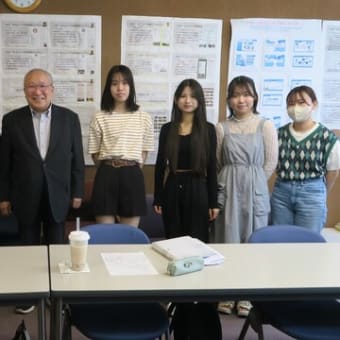 ノートルダム清心女子大学国際文化学部国際文化学科7名学生と松平先生　総会事務局を訪問