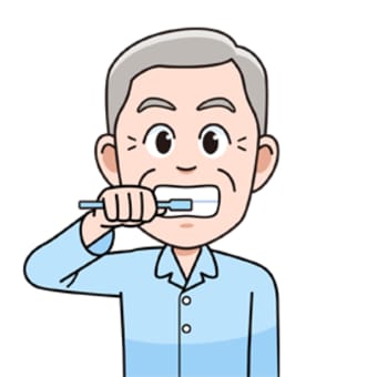 歯磨きをするパジャマ姿の高齢男性 無料イラスト素材 イラスト素材図鑑