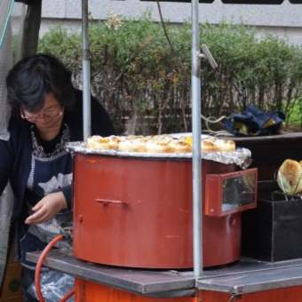 たい焼き　ホットク、エッグタルトの屋台