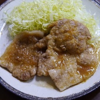 豚肉の生姜焼きと青豆ご飯