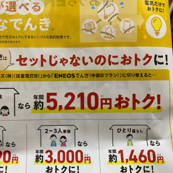 ENEOS電気基本料金3ケ月無料キャンペーン中