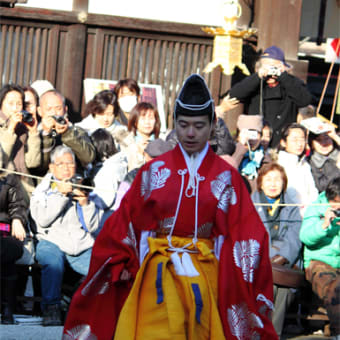 京都、下鴨神社の蹴鞠初め