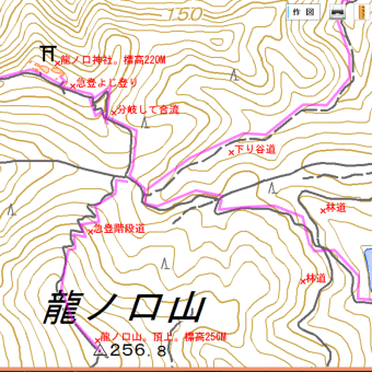 龍の口神社（岡山市）。登山案内。地図つき