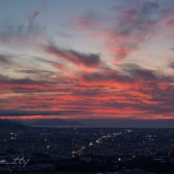 今日の札幌の夕焼け（12）石狩湾方面の夕焼け