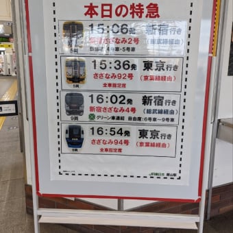 【乗車記】準定期列車　新宿さざなみに乗車。