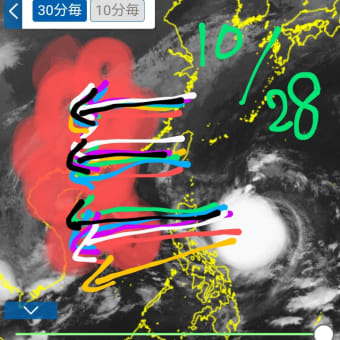 台風21号2024年その③　台風弱める　台風九州から離す　台風左へ左へ　木星の魔女